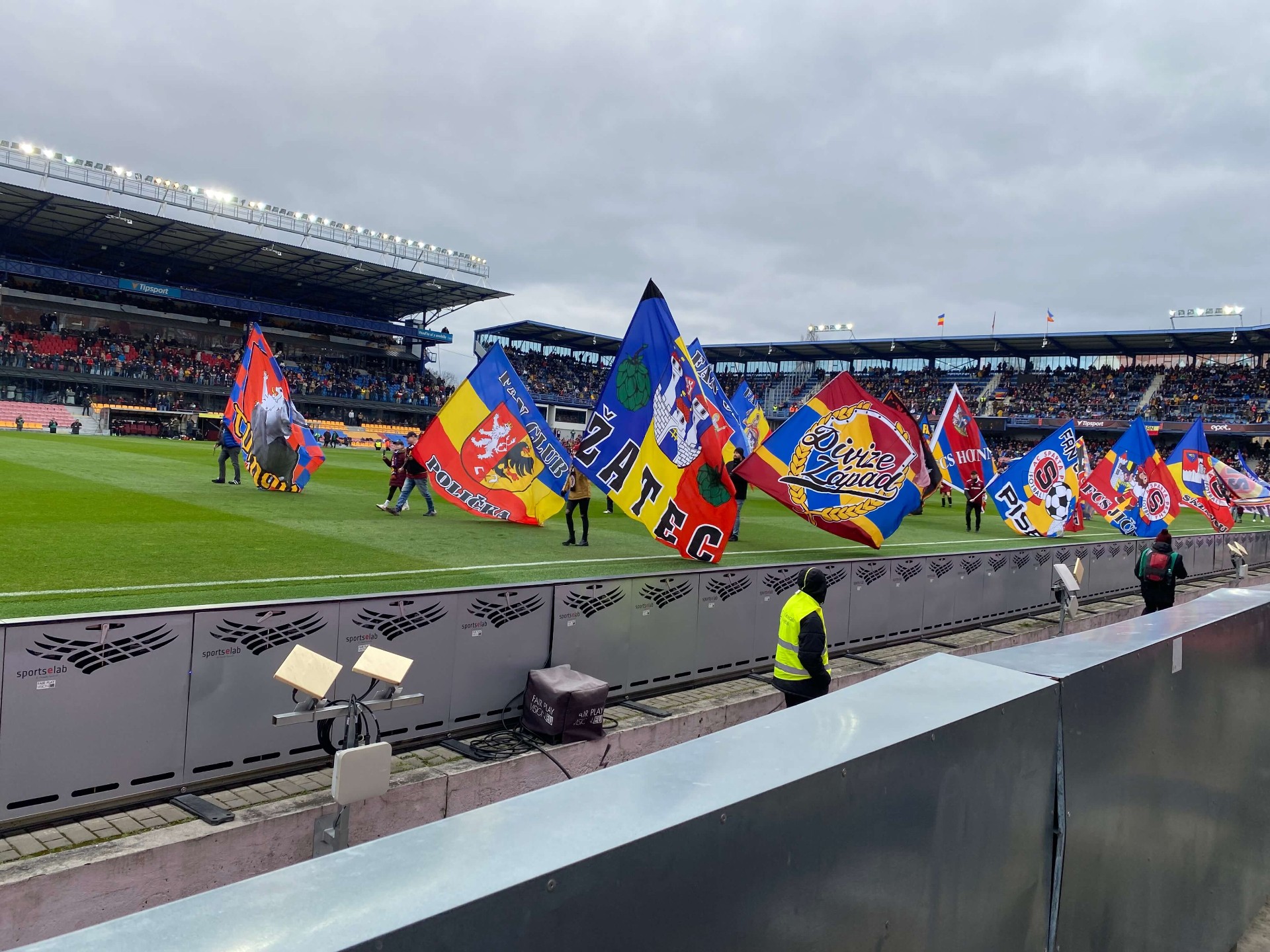 Sfeerimpressie Letná Stadium tijdens een wedstrijd van Sparta Praag