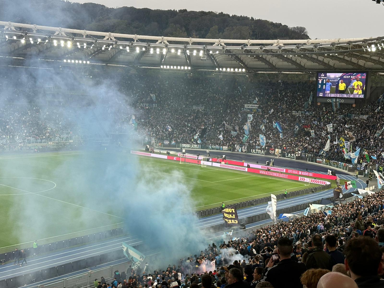 Stadio Olimpico van Lazio tijdens een wedstrijd in de Serie A